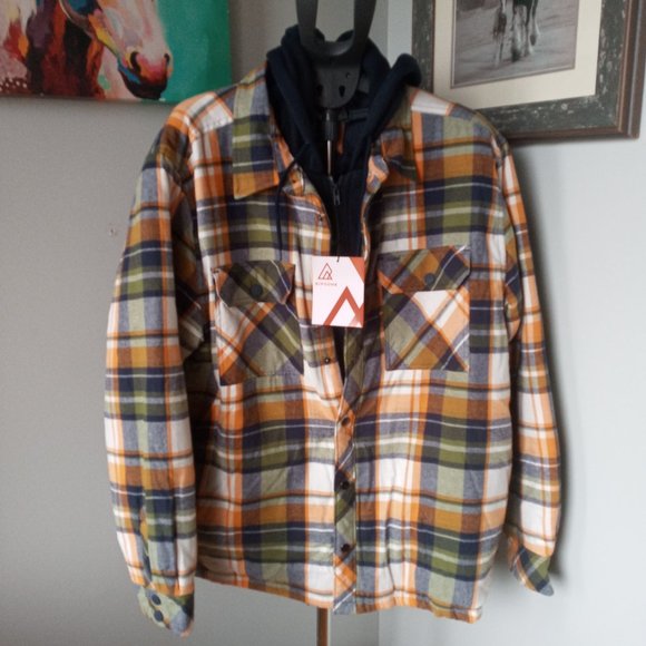 Ripzone Men's Lance Hooded Flannel full zip thick Shirt/shacket Size XXL - Picture 1 of 7